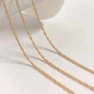 Alexia - 1.4mm Twister - Champagne Gold - Permanent Jewelry Chain for Wholesale