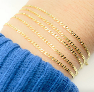 Permanent Bracelet Wholesale Supply - 14k Solid Yellow Gold Curb - Infinity Bracelet Kit