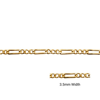 Gold chain with 3.5mm width on a white background