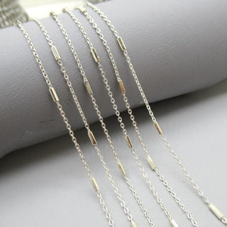 Halcyon- 925 Sterling Silver Bar and Cable Chain