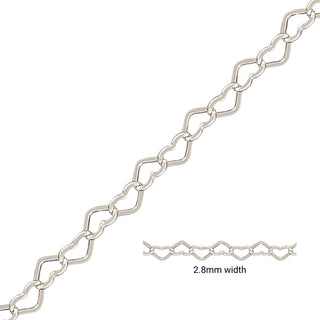 925 Silver Hearts - Lover Chain — Wholesale for Permanent Jewelry