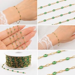 Jade - 14k Gold Fill and Enamel for Permanent Jewelry Bracelets