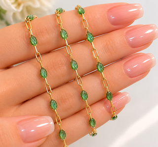Jade - 14k Gold Fill and Enamel for Permanent Jewelry Bracelets