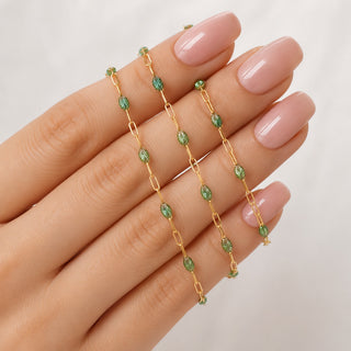 Jade - 14k Gold Fill and Enamel for Permanent Jewelry Bracelets