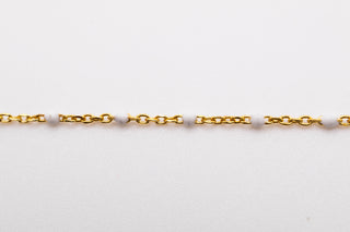 White Day Disco —  14k Gold Fill Cable Chain with Enamel Ball Stations