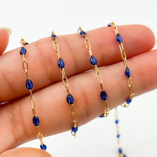 Starry Night - 14k Gold Fill and Blue Enamel Chain