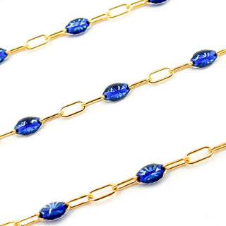 Starry Night - 14k Gold Fill and Blue Enamel Chain