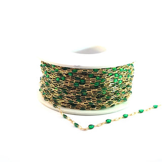 Esméralda - 14k Gold Fill Emerald Green Enamel Chain