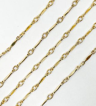 Viator - 14k Gold Fill Dapped Bar and Link Chain